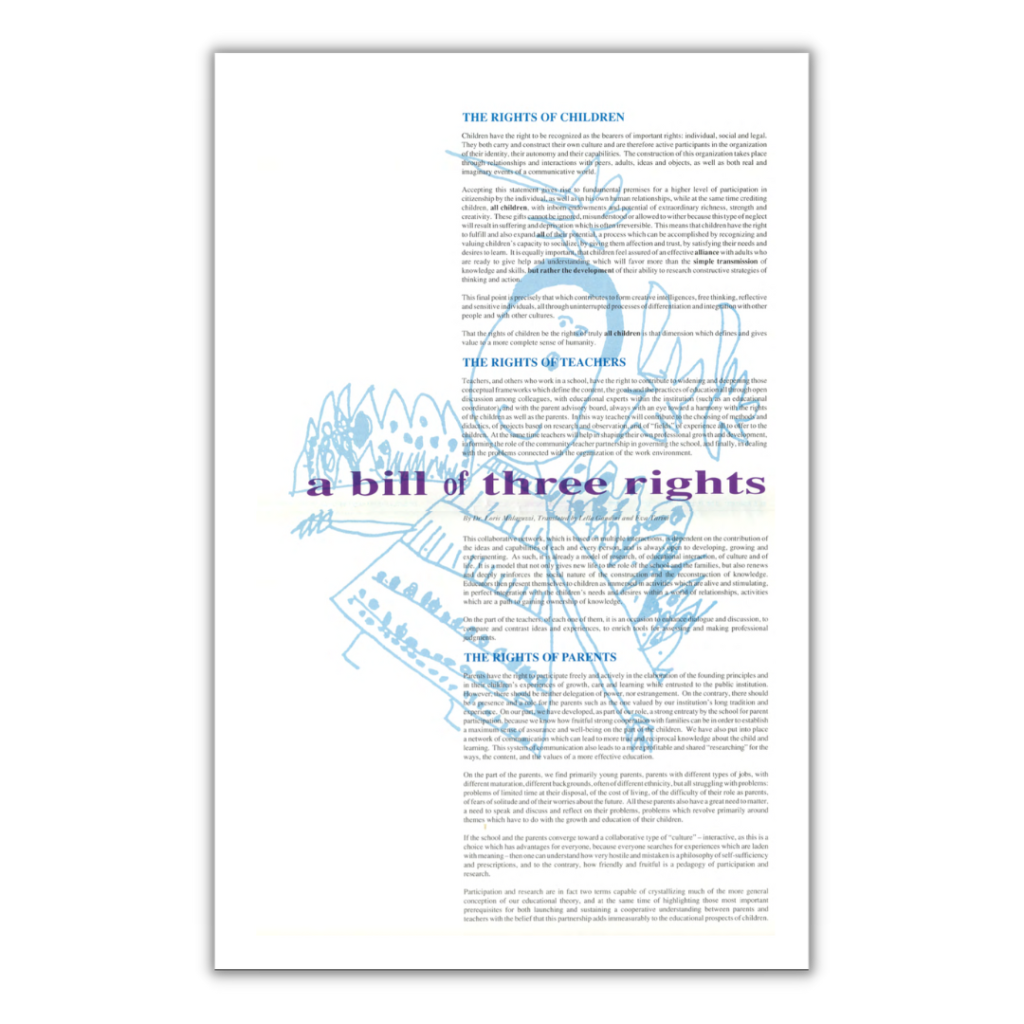 Bill of Rights - core value of the Reggio Emilia Approach®
