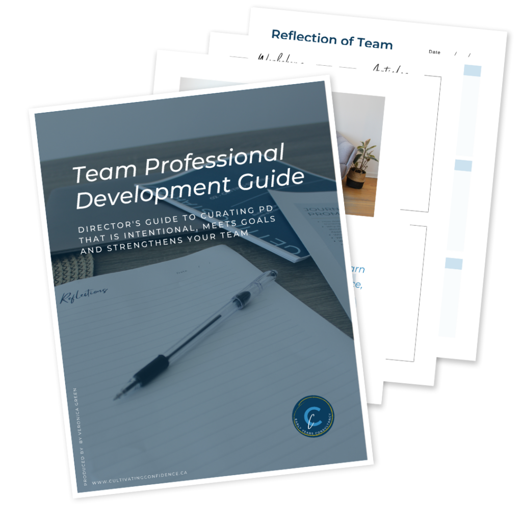 Team Professional Development Guide - a free guide for Directors to strategically plan out 3 months of PD for your early years team
